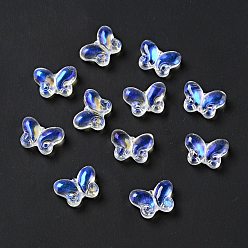 Прозрачный АВ Прозрачные стеклянные бусины, бабочка, ясно AB, 10x14.5x4.5 мм, отверстие : 1 мм