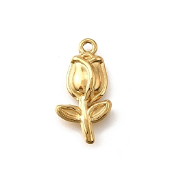 Золотой 304 подвески из нержавеющей стали, ионное покрытие (ip), очарование розы, золотые, 22.5x11.5x3 мм, отверстие : 1.6 мм