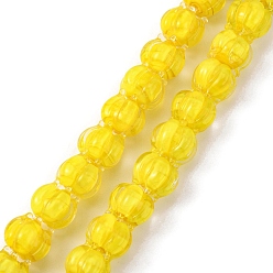 Желтый Бусины лэмпворк , цветок, желтые, 11x12 мм, отверстие : 2 мм, около 30 шт / нитка, 12.40 дюйм (31.5 см)