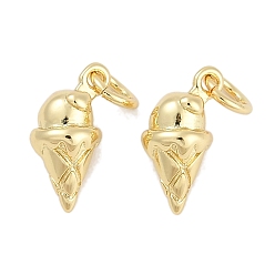 Настоящее золото 18K Стойки обшивки латунные подвески, мороженое прелести, долговечный, без свинца и без кадмия, с целью перехода в кольце, реальный 18 k позолоченный, 12x6.5x3 мм, отверстие : 3 мм