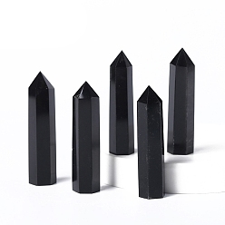 Обсидиан Башня из натурального обсидиана, украшение для дома, исцеляющие каменные палочки, Декоры для медитации и терапии Рейки чакры, шестиугольная призма, 50~60 мм