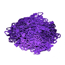 Фиолетовый Конфетти в форме сердца, для декора свадебного душа, свадебный стол декор, детский душ, День святого Валентина, фиолетовые, 12.5x14x0.4 mm и 9x10.5x0.4 mm, около 600~700 шт / упаковка