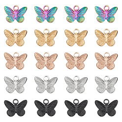 (52) Непрозрачная лаванда 20 шт 5 цвета 304 подвески из нержавеющей стали, бабочка, разноцветные, 12x15x3 мм, отверстие : 2 мм, 4 шт / цвет