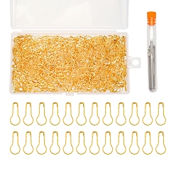 Золотой Наборы для железного маркера стежков и игл с большим ушком, инструменты для вязания, золотые, 14.5x8x2 см