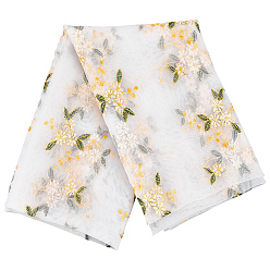 Темно-оливково-зеленый Нейлоновая ткань с цветочным узором и кружевной отделкой, Ткань для шитья декоративной одежды своими руками, аппликация, темно-оливковый зеленый, 130x0.06 см, около 2 ярд/лист