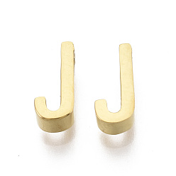 Letter J 201 Edelstahl Reize, golden, letter.j, 8x4x3 mm, Bohrung: 1.6 mm