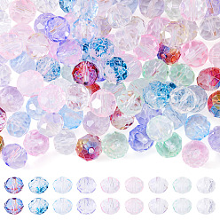 (52) Непрозрачная лаванда 90шт 9 цвета окрашенные в духовке прозрачные стеклянные бусины, рондель, граненые, разноцветные, 9.5~10x7.5~8 мм, отверстие : 1.6 мм, 10 шт / цвет