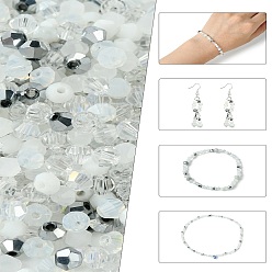 Прозрачный Стеклянные бусины смешанных стилей, граненые, двухконусные, прозрачные, 4x4 мм, отверстие : 1 мм, о 500 шт / комплект