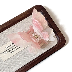 Pink Заколки-когти из ацетата целлюлозы в форме бабочки, аксессуары для волос для женщин и девочек, розовые, 65x30x20 мм