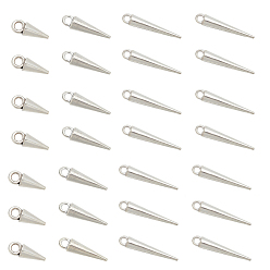 Platinum 90Pcs 3 Style Alloy Charms, Cone Charm, Antique Silver & Platinum, 11~34x4~4.5mm, Hole: 2~3mm, 30pcs/style
