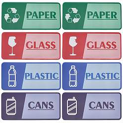 Color mezclado 2Bolsas rectangulares autoadhesivas con etiquetas guía, Cartel recordatorio para la recogida de basura, color mezclado, 145x68x0.3 mm, sobre 4 unidades / bolsa