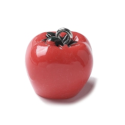 Помидор Подвески из смоляного железа, искусственные растительные темы, помидор, 14.5x14.5x14 мм, отверстие : 1.8 мм