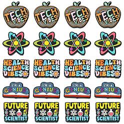 Mixed Shapes 20Pcs 5 Styles Food Grade Eco-Friendly Silicone Beads, Colorful, Mixed Shapes, 18~30x27.5~30x8mm, Hole: 2mm, 4pcs/style