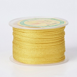 Желтый Круглые полиэфирные шнуры, Миланские шнуры / витые шнуры, желтые, 1.5~2 мм, 50 ярдов / рулон (150 футов / рулон)