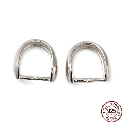 Платинированный Родиевое покрытие 925 стержни для ледорубов из стерлингового серебра, с печатью s925, Реальная платина, 9x8x3.5 мм, штифты : 0.8 мм