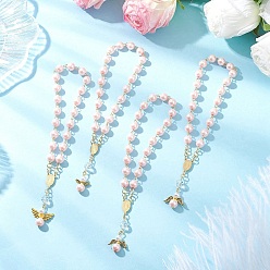 Античное Золото Круглые бусины из окрашенного в тибетском стиле перламутрового стекла с бусинами в виде крыльев феи и браслетами из 9 стекла и нержавеющей стали с открытыми соединительными кольцами, античное золото , внутренний диаметр: 304 дюйм (2-7/8 см)