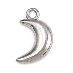 Луна 304 прелести нержавеющей стали, Тема океана, анти-тускнение, луна, 10.5x6.5x2 мм, отверстие : 1.2 мм