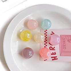 (52) Непрозрачная лаванда Непрозрачный акрил европейского бисера, бусины с большим отверстием, круглые, разноцветные, 22x21.8 мм, отверстие : 4.5 мм