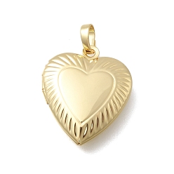 Настоящее золото 18K Подвески-медальоны в форме сердца из латуни ко Дню святого Валентина, без кадмия и без свинца, долговечный, стойки покрытие, реальный 18 k позолоченный, 22.5x19.5x5.5 мм, отверстие : 6x3.5 мм