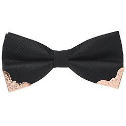 Черный 1галстуки-бабочки из полиэстера для жениха, регулируемые галстуки-бабочки, бантом, чёрные, 520~530 мм