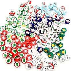 Mixed Shapes Новогодние бусы из полимерной глины ручной работы, разнообразные, 10x5 мм, 100 шт / пакет