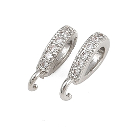 Платина Латунные микро проложить кубического циркония подвески, слезинки, стойки покрытие, долговечный, без свинца и без кадмия, платина, 11x2x5.5 мм, отверстия : 4.5x2.5 mm и 1.5 мм