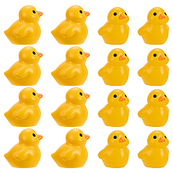 Oro Decoraciones en miniatura de patos de resina, con cinta acrílica de doble cara, oro, 9.5x12.5x11 mm