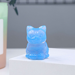 Опал Опаловые украшения для выставки товаров фигурки кота, украшения из энергетических камней, 20x30 мм