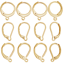 Золотой 60 шт. 3 стили 304 выводы для сережек с рычагом из нержавеющей стали, с петлей, золотые, 14.5~16.5x10~12.5x1.5~2 мм, 20 шт / стиль.