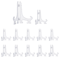 Clear 30 Pcs 2 Styles Plastic Tray, Rack Tray Bracket, for Jewelry Display, Clear, 7.5~12.2x5.15~8.3x0.7~0.9cm), Unfold: 7.5~12.2x6.5~11.5x4.8~5.5cm, 15pcs/style