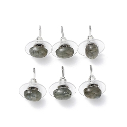 Лабрадорита Серьги-гвоздики из натурального лабрадорита для женщин, с 304 ушными шпильками из нержавеющей стали, овальные, 8x6 мм, штифты : 0.8 мм