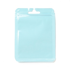 Бледно-бирюзовый Прямоугольные пластиковые подарочные пакеты с замком-молнией, с прозрачными окнами, закрывающиеся пакеты, бледные бирюзовая, 11x8x0.15 см, односторонняя толщина: 2.5 мил(0.065мм)
