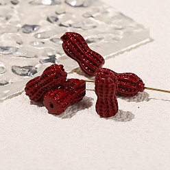 Peanut Ручной киноварь шарики, красные, арахис, 17x8 мм