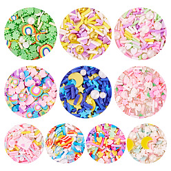 (52) Непрозрачная лаванда 70 g 10 стили кабошоны из полимерной глины ручной работы, с пластиковым, разнообразные, разноцветные, 2~12x1~12x0.3~6 мм, 7 g / style