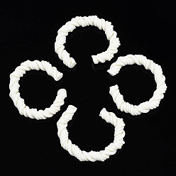 Cornsilk Polymer Clay Twist Rope Open Ring, for DIY Jewelry Making, Cornsilk, 41~43x37~40x6.5~7.5mm