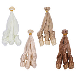 (52) Непрозрачная лаванда 4шт. 4 цветов, термостойкое волокно, длинные плоские кудрявые волосы для кукольного парика, для поделок девушки bjd makings аксессуары, разноцветные, 7.87~39.37 дюйм (200~1000 мм), 1 шт / цвет