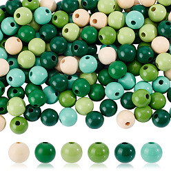 (52) Непрозрачная лаванда 300шт. 6 цвета деревянные европейские бусины, круглые, бусины с большим отверстием, разноцветные, 16x14.5~16 мм, отверстие : 4~5 мм, 50 шт / цвет