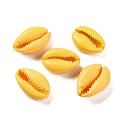 Золотистый Бусины из ракушек каури, окрашенные в духовке, нет отверстий / незавершенного, золотые, 14.5~22x9~15.5x6~9.5 мм