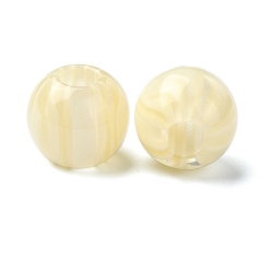 Кукурузный Шелк Cmолы европейские шарики, Арбузные круглые бусины с большими отверстиями, цвет колоса кукурузы, 12x14x14 мм, отверстие : 5 мм