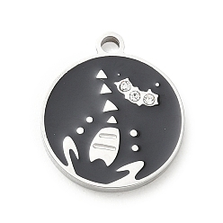 Scorpion Douze constellations 304 pendentifs en acier inoxydable émaillé, avec strass, couleur inox, charmes du scorpion, 17x15x1.8mm, Trou: 1.8mm
