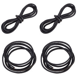 Черный Шнурки из коровьей кожи, для обувной фурнитуры, плоский, чёрные, 1400x3.5x3.5 мм