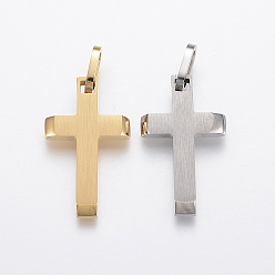 (52) Непрозрачная лаванда 304 подвески из нержавеющей стали, крестик, разноцветные, 25x15x3 мм, отверстие : 3.5x7 мм