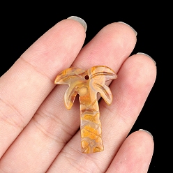 Сумасшедший Агат Природных сумасшедшие подвески агат, кокосовая пальма, 28x18~22 мм
