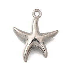 Морская звезда Серия «Океан» 304 подвески из нержавеющей стали, анти-тускнение, морская звезда, 15x13.5x2.5 мм, отверстие : 1.2 мм