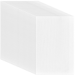 Белый Пластиковые листы холста сетки, для вышивания, изготовление акриловой пряжи, трикотажные и вязаные проекты, белые, 300x200~210x0.1 мм, 30 шт / комплект