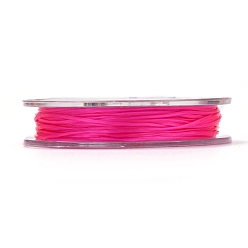 Deep Pink Strong Stretchy Beading Elastic Thread, Flat Elastic Crystal String, Deep Pink, 0.8mm, about 10.93 yards(10m)/roll