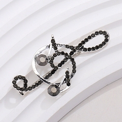 Реактивный Самолет Музыкальная нота со стразами на лацкане, брошь из платинового сплава для рюкзака, струя, 50x22 мм