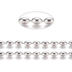 Нержавеющая Сталь Цвет Не тускнеют 304 шариковые цепи из нержавеющей стали, цвет нержавеющей стали, рис: 9x6 мм