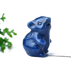 Содалитовое Статуэтки мышей из натурального содалита, статуэтки для украшения рабочего стола домашнего офиса, 35 мм