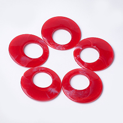 Малиновый Акриловые подвески, Стиль имитация драгоценных камней, плоско-круглые, малиновый, 47x5 мм, Отверстие : 2 мм , около 100 шт / 500 г